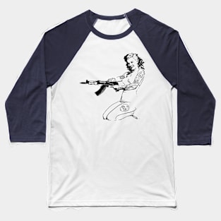 Pin up Girl Shooter Baseball T-Shirt